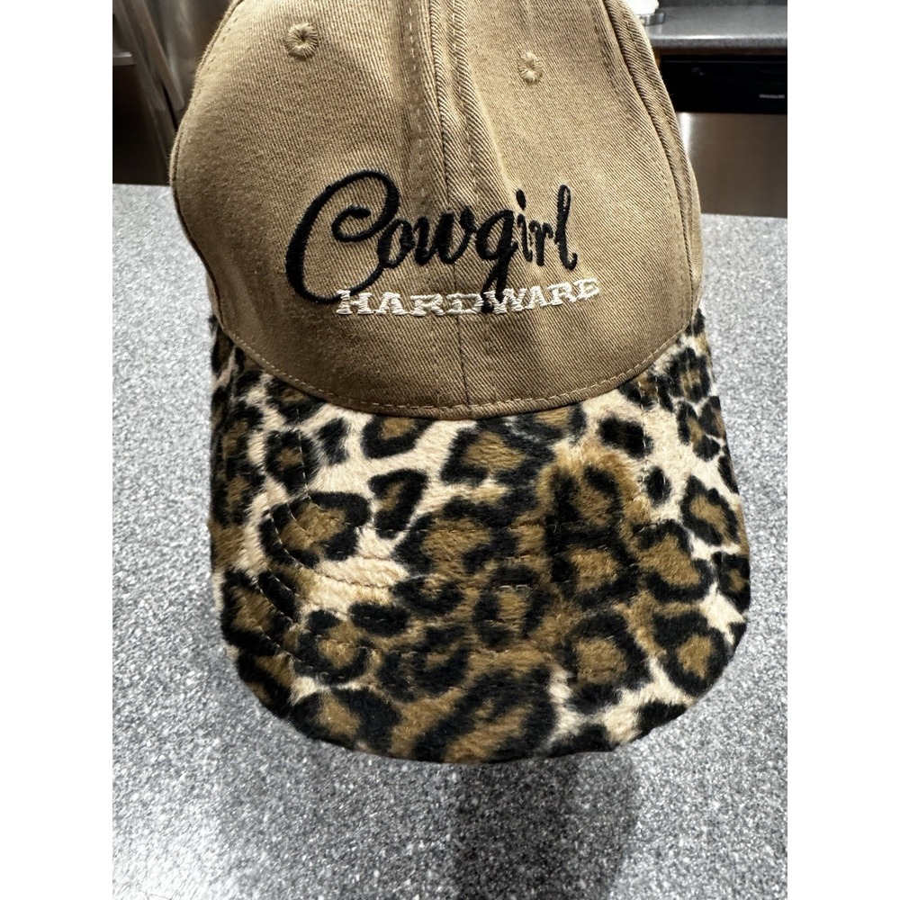 Cowboy Hardware Cowgirl Hat Cap Teens Size Beige Leopard Print Western Rodeo A1
